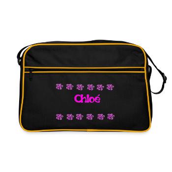 Chloé Floral in Pink - Retro Bag - black/gold - Front