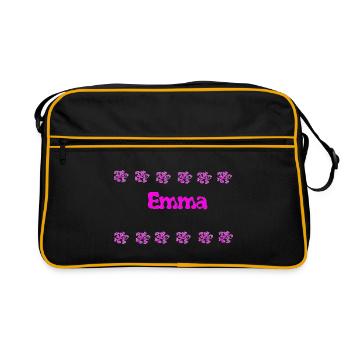 Emma bubble florale rose - Sac Retro - noir/or - Devant