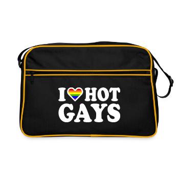 I love hot gays - Sac Retro - noir/or - Devant