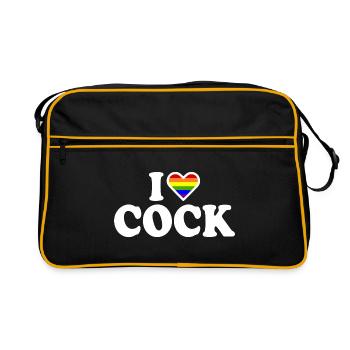 I love cock - Sac Retro - noir/or - Devant