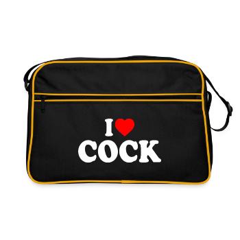 I love cock - Sac Retro - noir/or - Devant