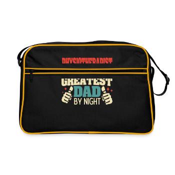 Physiotherapist by day, greatest dad by night - Retro Tasche - Schwarz/Gold - Vorne