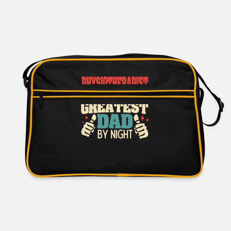 Physiotherapist by day, greatest dad by night - Retro Tasche - Schwarz/Gold