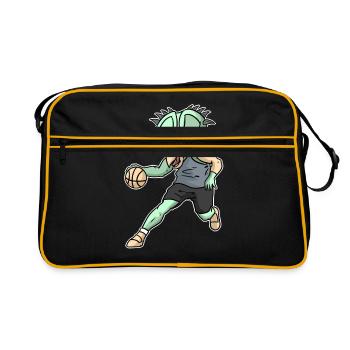 Cadeau de sport de dinosaure de basket-ball de Triceratops - Sac Retro - noir/or - Devant