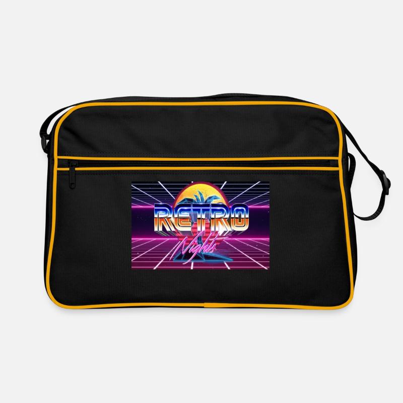 Synthwave 80er Jahre Design Retro - Retro Tasche - Schwarz/Gold