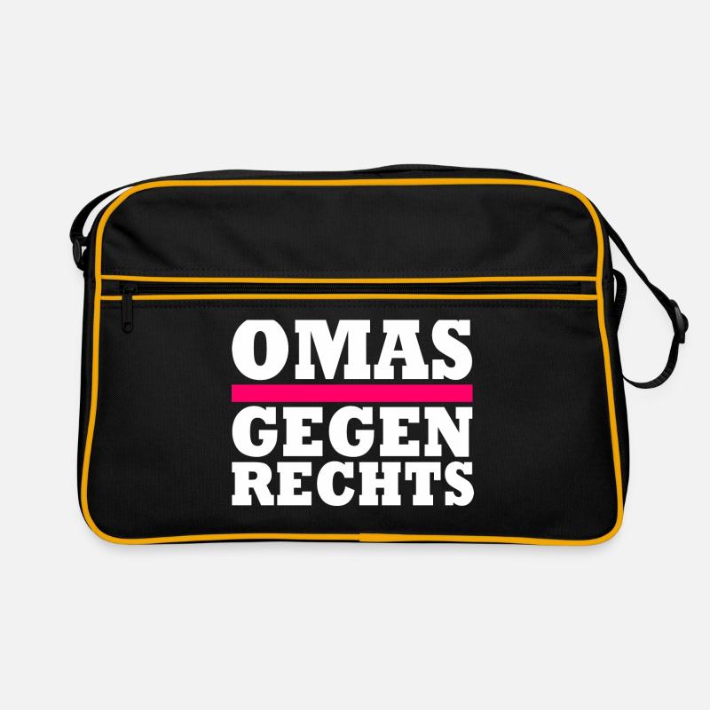 Omas gegen Rechts - Retro Tasche - Schwarz/Gold