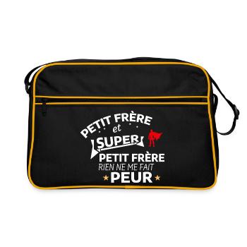 Citation humoristique pour frère héroïque - Sac Retro - noir/or - Devant