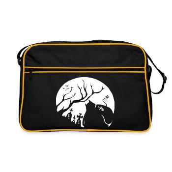 Nocturnal Animal Silhouette - Retro Bag - black/gold - Front