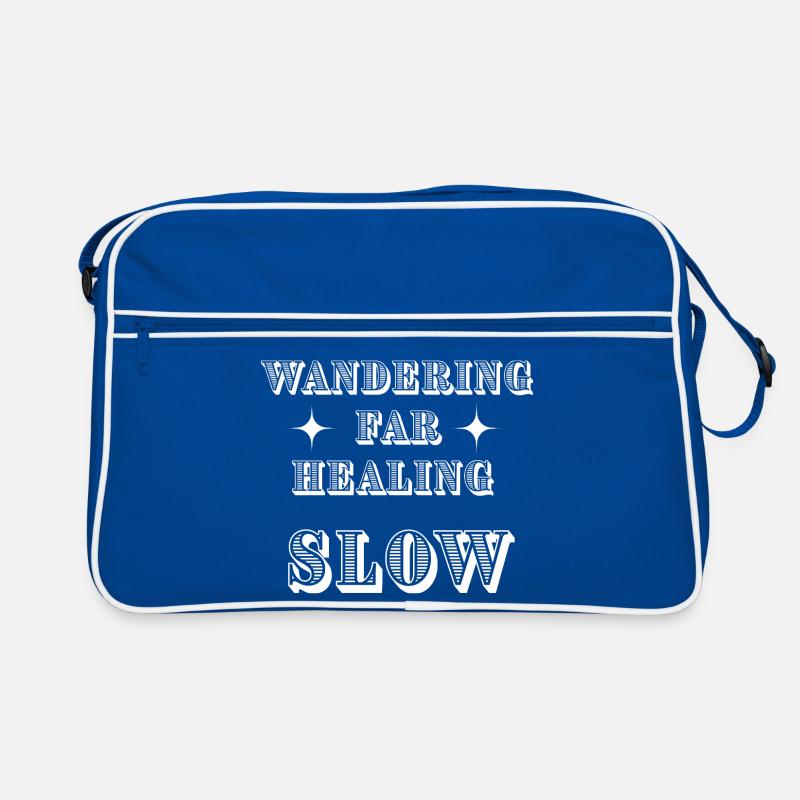 Wandern Weit Heilung Langsam Minimalistisch Zitat Desing Retro Tasche