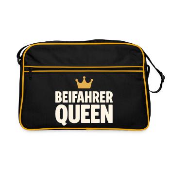 Passenger Queen lettering with crown - Retro Bag - black/gold - Front