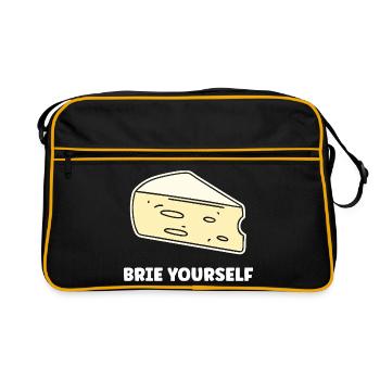 Humour fromage brie - Sac Retro - noir/or - Devant