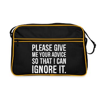 S’il te plaît, donne-moi ton conseil pour que je puisse l’ignorer - Sac Retro - noir/or - Devant