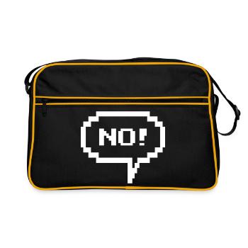 Pixel-Sprechblase "No!" - Retro Tasche - Schwarz/Gold - Vorne