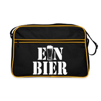 Ein Bier Glas-Logo Typografie - Retro Tasche - Schwarz/Gold - Vorne