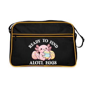 Ready To Find Alotl Eggs Axolotl Easter Hunt - Retro Bag - black/gold - Front