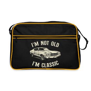 Je ne suis pas vieux, je suis un papa de voitures classiques Humour - Sac Retro - noir/or - Devant