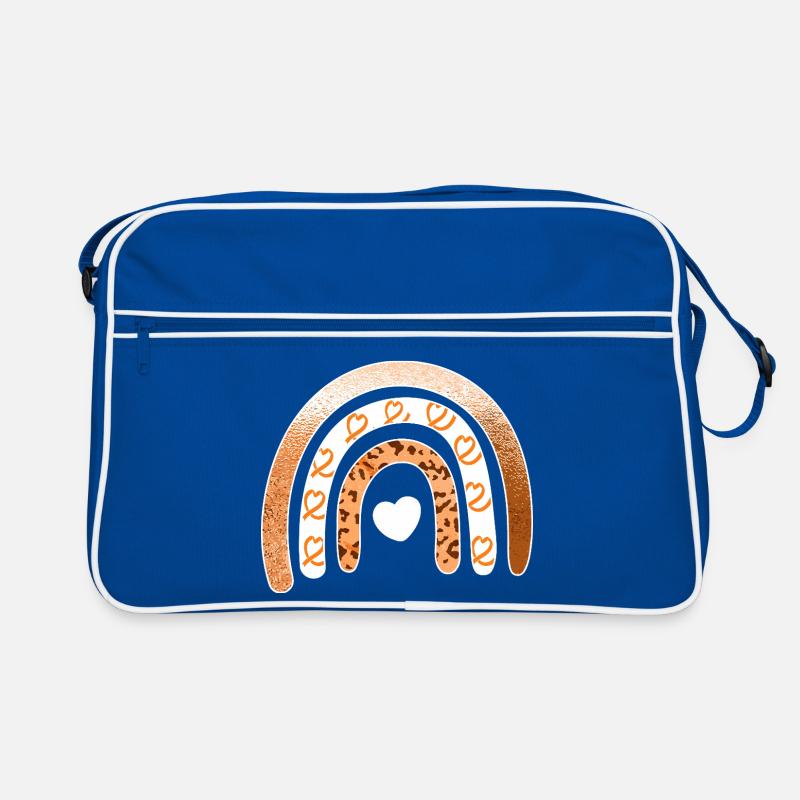 Leopard-Regenbogenherz-Arc Retro Tasche