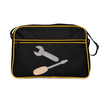 Duo d’outils : clé et tournevis - Sac Retro - noir/or - Devant