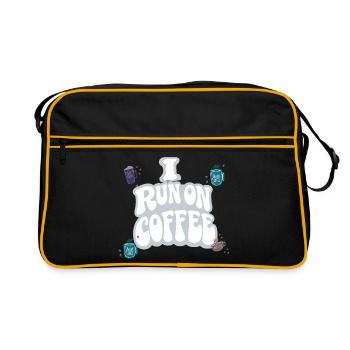 ICH ARBEITE IM CAFÉ | Koffein-Morgenhumor - Retro Tasche - Schwarz/Gold - Vorne