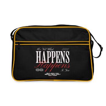 Happens: Timing zeigt Chance - Retro Tasche - Schwarz/Gold - Vorne