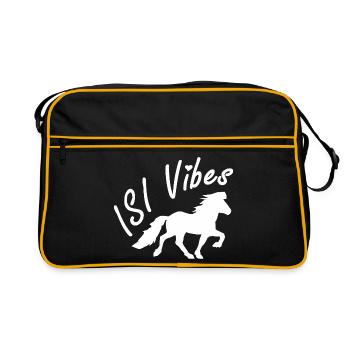 Magnifique cheval islandais en tölt – ISI Vibes - Sac Retro - noir/or - Devant