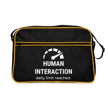 Interaction humaine – Limite quotidienne atteinte - Sac Retro - noir/or - Devant