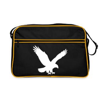 Adler Silhouette - Retro Tasche - Schwarz/Gold - Vorne