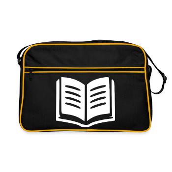 Buch Bücher lesen Geschenk - Retro Tasche - Schwarz/Gold - Vorne