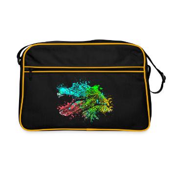 Splash Art Wild Crocodile - Retro Bag - black/gold - Front