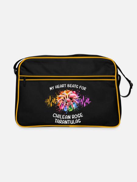 Chile Vogelspinne Herzlinie - Retro Tasche - Schwarz/Gold
