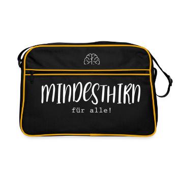 Hirn - Retro Tasche - Schwarz/Gold - Vorne