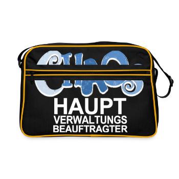 Chaos Beauftragter - lustiger Spruch für Väter - Retro Tasche - Schwarz/Gold - Vorne