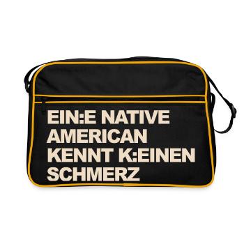 WOKE SATIRE: An Indian knows no pain - Retro Bag - black/gold - Front