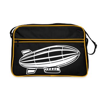 Airship Silhouette Zeppelin - Retro Bag - black/gold - Front