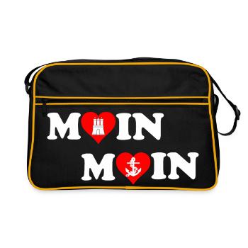 Moin Moin Heart for Hamburg - Retro Bag - black/gold - Front