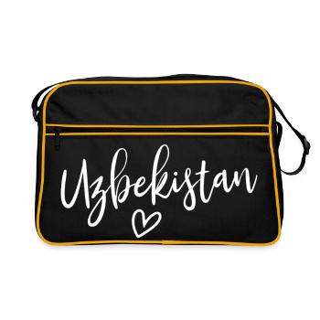 Cœur des femmes d’Ouzbékistan Amour Ouzbékistan - Sac Retro - noir/or - Devant