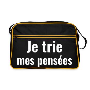 Je trie mes pensées  - Sac Retro - noir/or - Devant