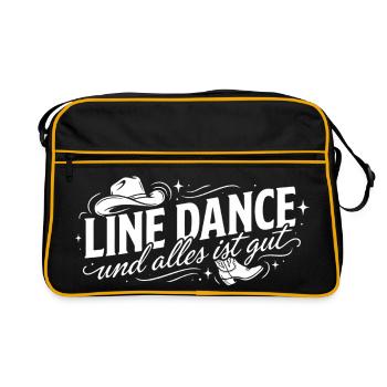 Line dancing and all is well - Retro Bag - black/gold - Front