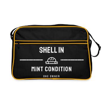 Schildkroete Langsam Panzer Terrarium Lustig Schil - Retro Tasche - Schwarz/Gold - Vorne