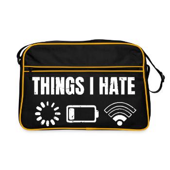 Dinge, die ich hasse - Retro Tasche - Schwarz/Gold - Vorne