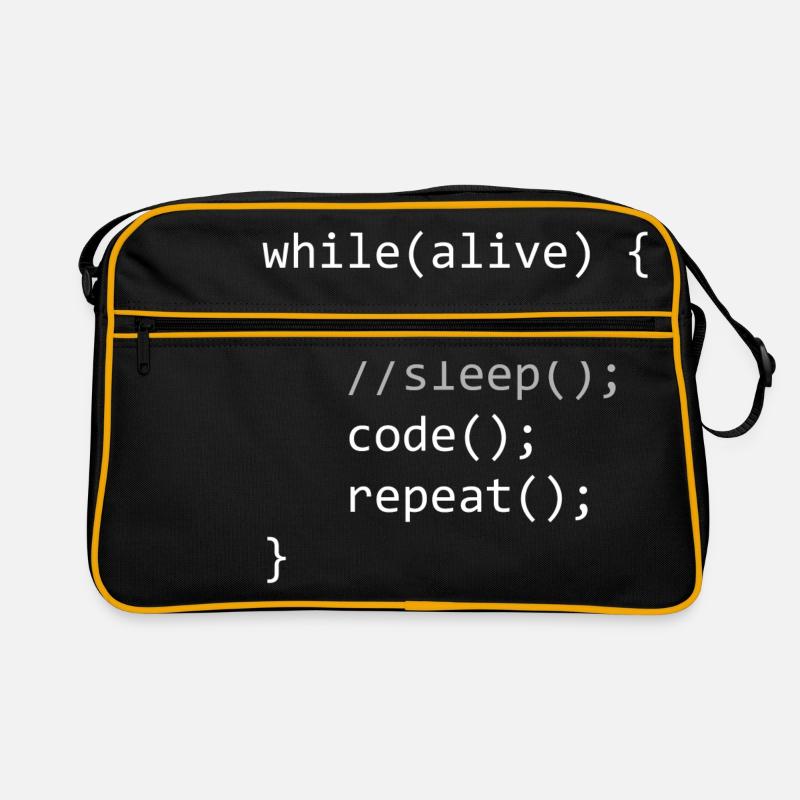 Code While Alive Retro Tasche