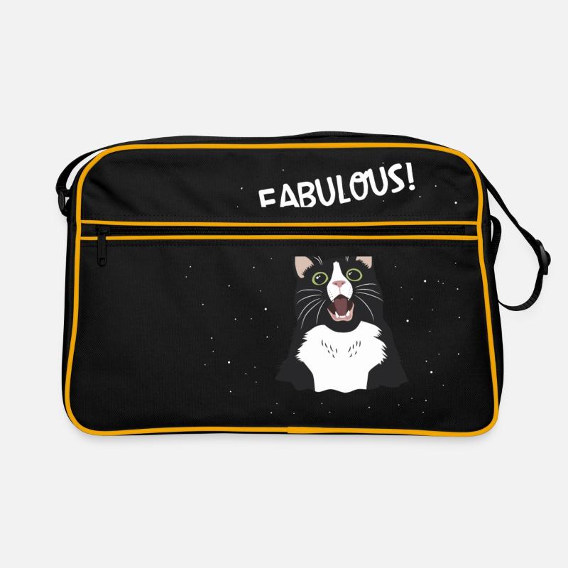 fabelhafte Katze - Retro Tasche - Schwarz/Gold