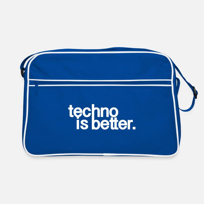 techno is better logo white Retro Bag
