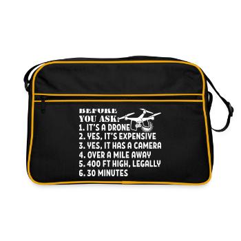 It's a drone - Retro Bag - black/gold - Front