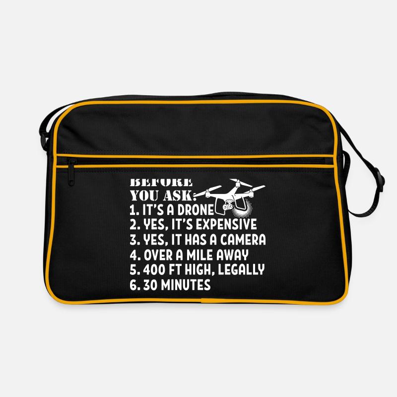 It's A Drone - Retro Tasche - Schwarz/Gold
