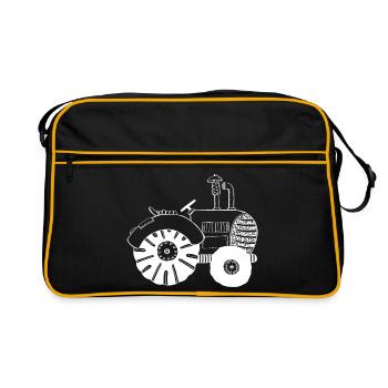 Tracteur Blanc - Tracteur - Tracteurs - Comic - Sac Retro - noir/or - Devant
