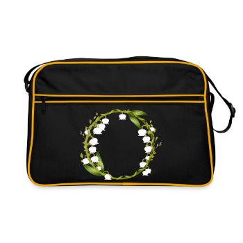 délicate couronne printanière de muguet - Sac Retro - noir/or - Devant