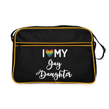 J’aime ma fille gay - Sac Retro - noir/or - Devant