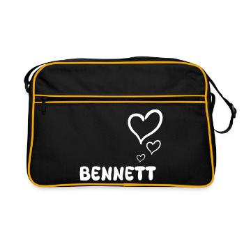 Vorname Bennett - Retro Tasche - Schwarz/Gold - Vorne