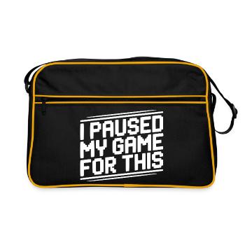 I Paused My Game For This - Retro Bag - black/gold - Front